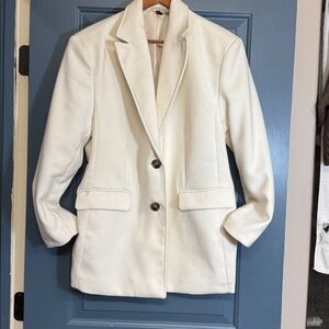 H&M Cream Tailored Blazer Classic Workwear Size M